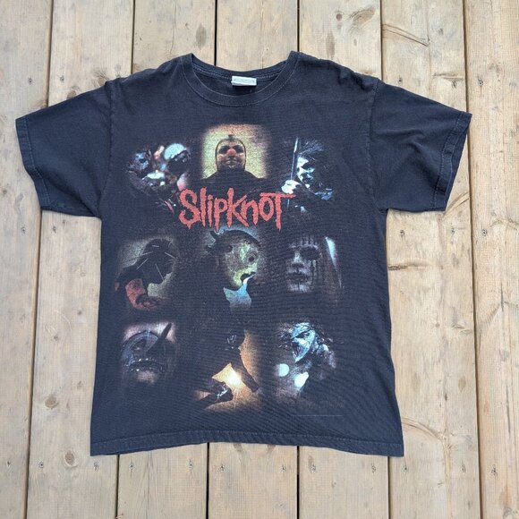 Vintage Slipknot T-shirt M Black Hanes Heavyweight Sicknesses Tour Merch - Picture 1 of 7